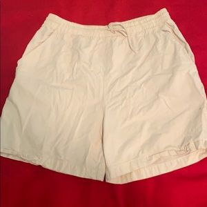 Cream colored lounge shorts
